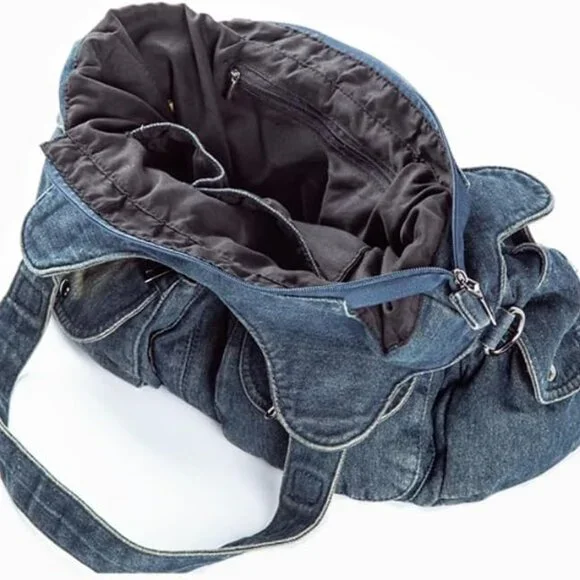 Denim Hobo Bag for Women Jeans Purse Large Capacity Handbags Vintage Shoulder Ba